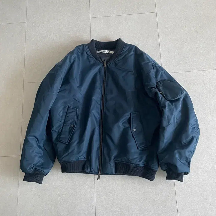 [BUNJANG] MNGU MA-1 Blue Blouson Jacket / [Lsize]MNGU 블루종 블루 ma1항공점퍼