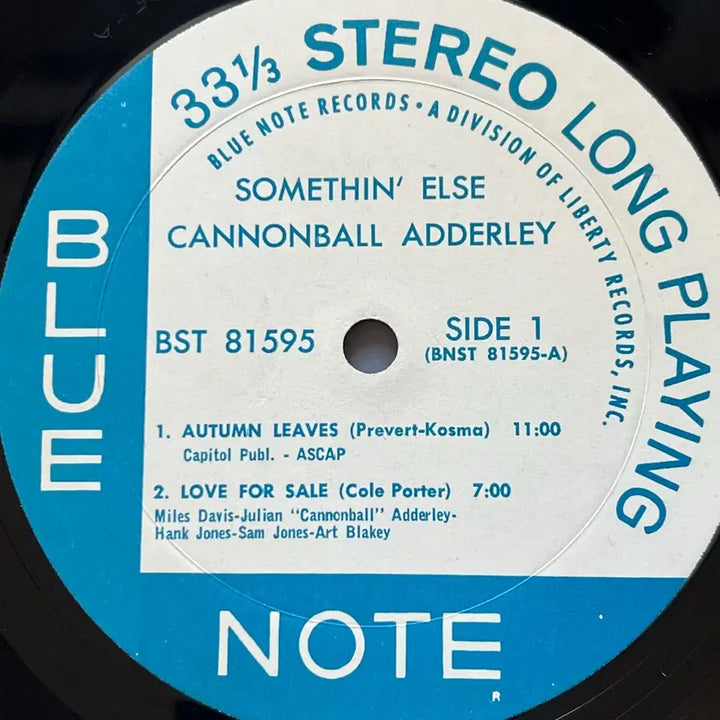 [BUNJANG] Cannonball Adderley Somethin' Else LP / LP : Cannonball Adderley - Somethin Else