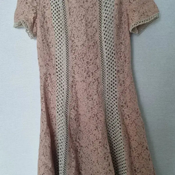 [BUNJANG] KEITH Lace Pink Short Sleeve Dress / KEITH 레이스 핑크 반팔 원피스