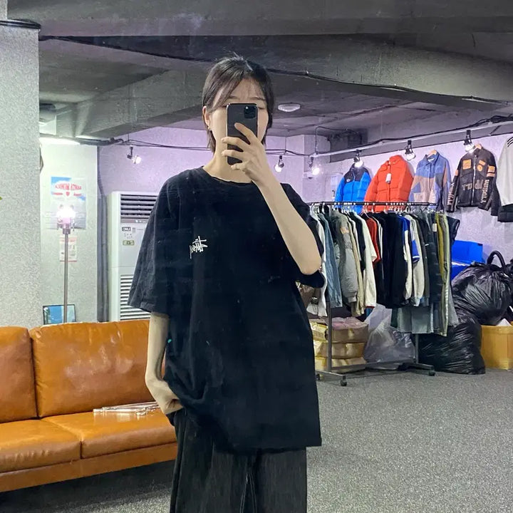 [BUNJANG] Stussy Big Logo Black T-shirt / 스투시 빅로고 블랙 반팔티 B4236