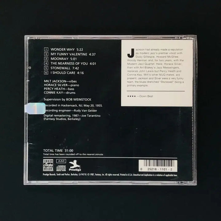 [BUNJANG] Milt Jackson Quartet Sealed CD / [CD미개봉] 밀트 잭슨 (Milt Jackson)