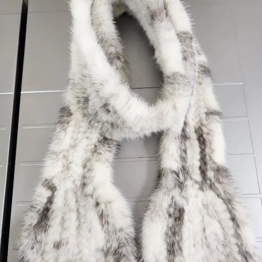 [BUNJANG] White Mink Fur Muffler / 화이트 밍크 퍼 머플러