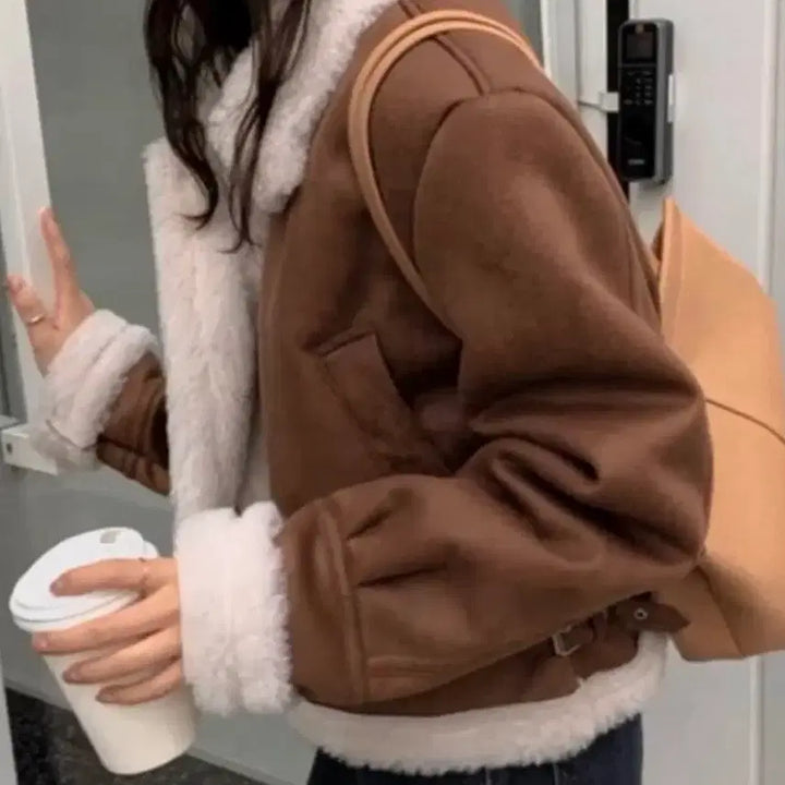 [BUNJANG] Seeer Faux Shearling Jacket / 씨어 무스탕 양털자켓 퍼무스탕