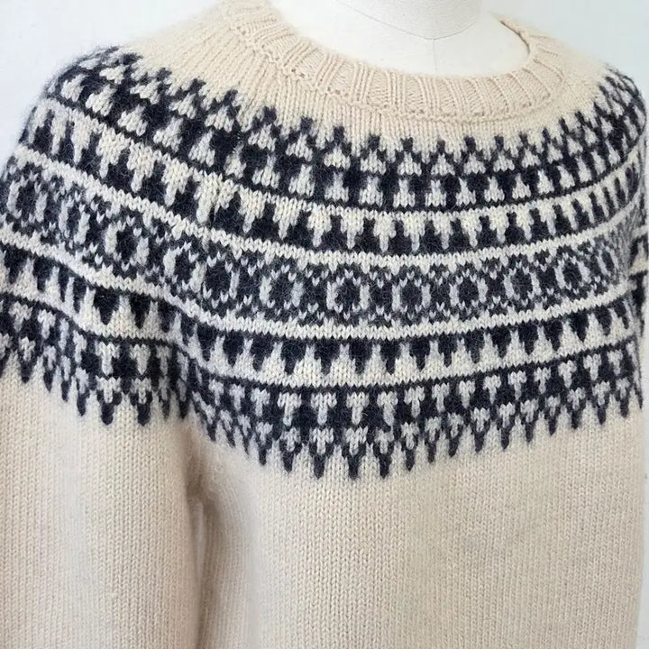 [BUNJANG] SPUSH Ivory Pattern Knit Sweater / 빈티지 만원샵 SPUSH 아이보리 패턴 니트