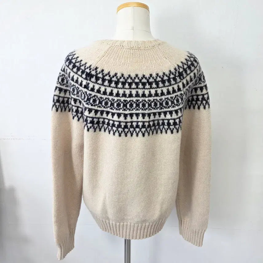 [BUNJANG] SPUSH Ivory Pattern Knit Sweater / 빈티지 만원샵 SPUSH 아이보리 패턴 니트