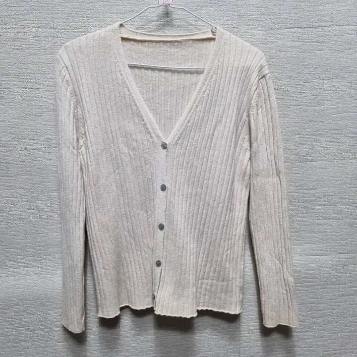 [BUNJANG] Unbranded Ivory Ribbed Knit Cardigan / 라229 골지 니트 가디건