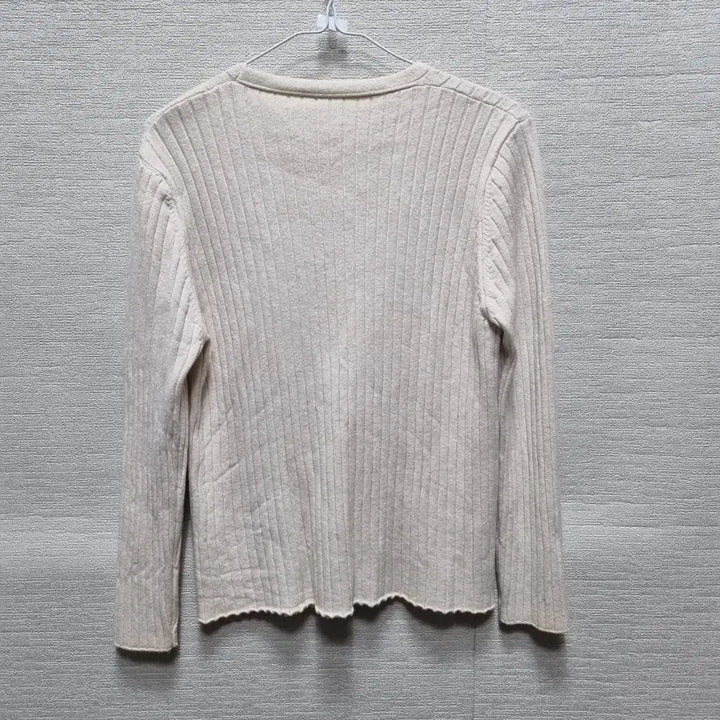 [BUNJANG] Unbranded Ivory Ribbed Knit Cardigan / 라229 골지 니트 가디건