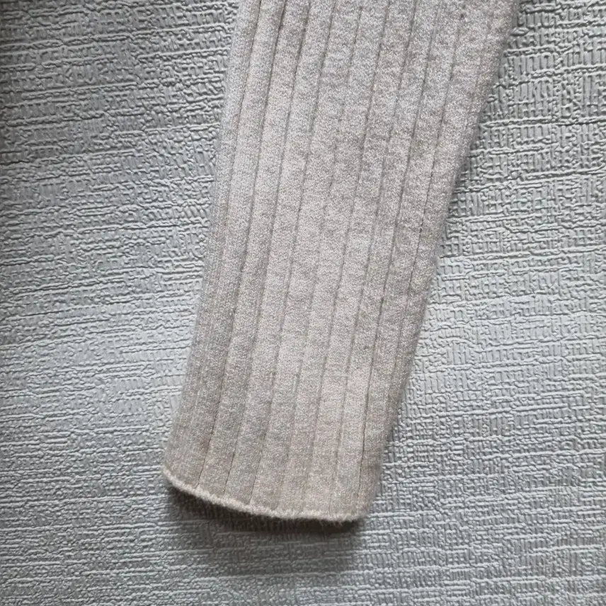 [BUNJANG] Unbranded Ivory Ribbed Knit Cardigan / 라229 골지 니트 가디건