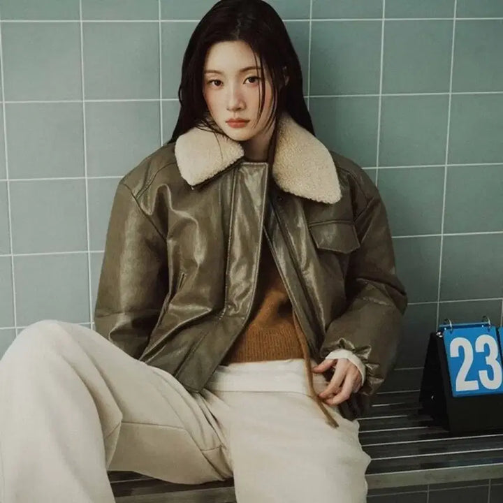 [BUNJANG] On&On Faux Fur Collar Leather Goose Down Jacket / 25 온앤온 신상 퍼카라 레더 구스 패딩 85