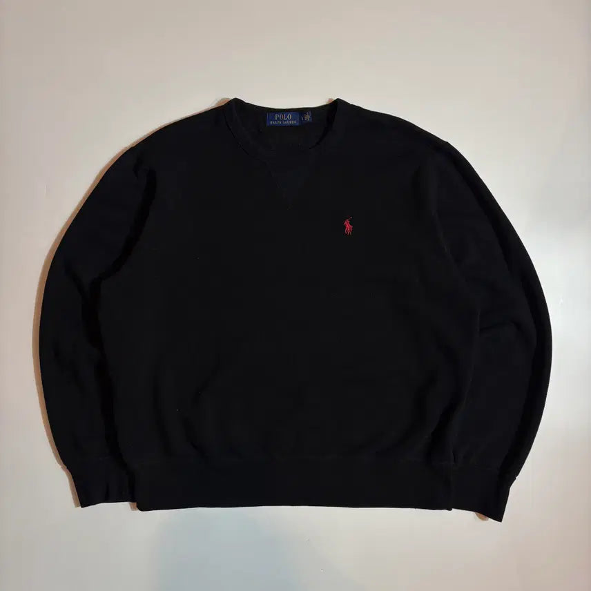 [BUNJANG] Polo Ralph Lauren Embroidered Logo Black Sweatshirt / 폴로랄프로렌 자수 로고 블랙 맨투맨