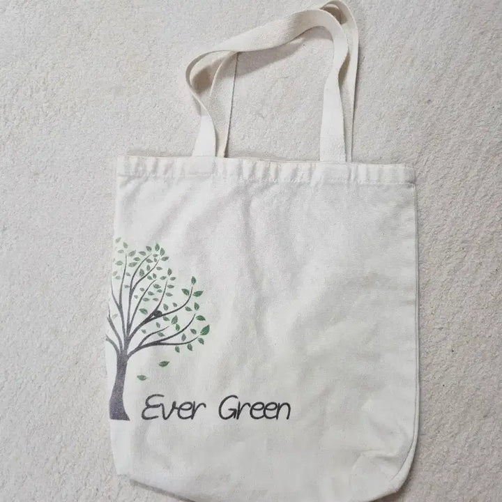 [BUNJANG] Evergreen Canvas Tote Bag / 에버그린 프린팅 에코백 캔버스 가방