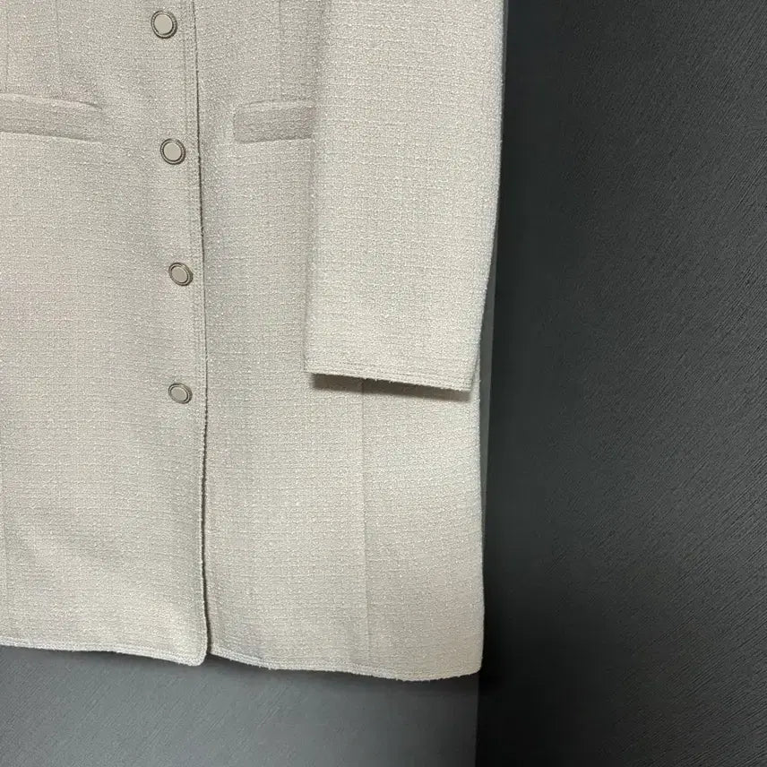 [BUNJANG] List Light Beige Tweed Midi Dress / 새상품) 리스트 원피스 (라이트베이지)