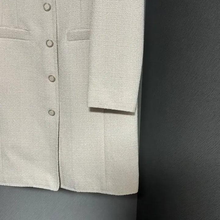 [BUNJANG] List Light Beige Tweed Midi Dress / 새상품) 리스트 원피스 (라이트베이지)