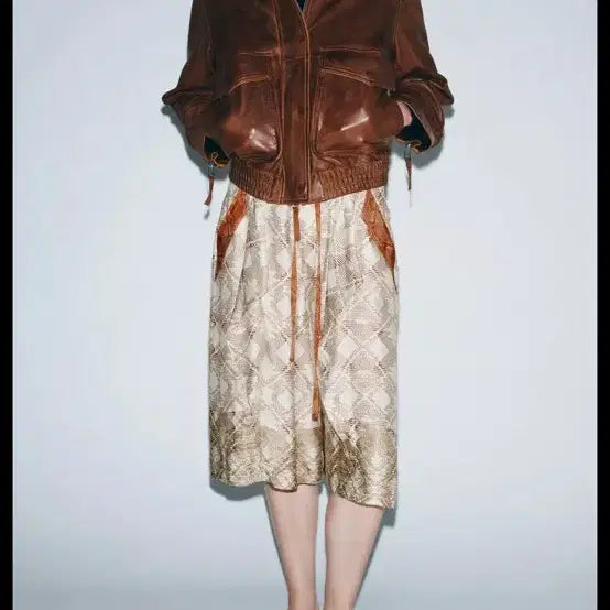 [BUNJANG] ZARA Leather Bomber Jacket / 자라 가죽 봄버 자켓 브라운