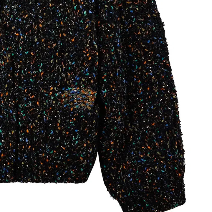 [BUNJANG] Number Project N 213 Chunky Knit Cardigan / 넘버 프로젝트 N 213- 멀티 컬러 청키니트 가디건 (블랙 +멀티컬러)