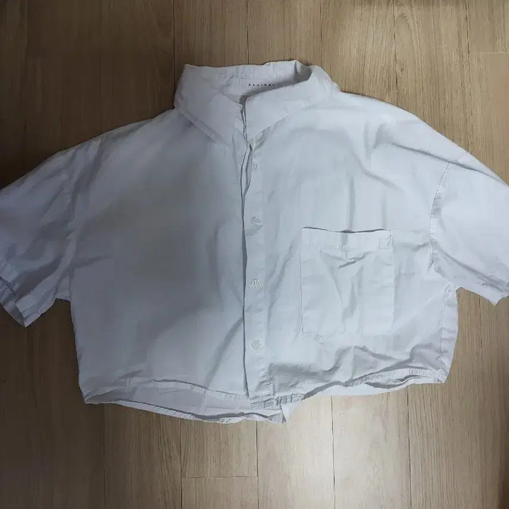 [BUNJANG] Another White Crop Short-Sleeve Shirt / 여성 반팔 크롭 와이셔츠