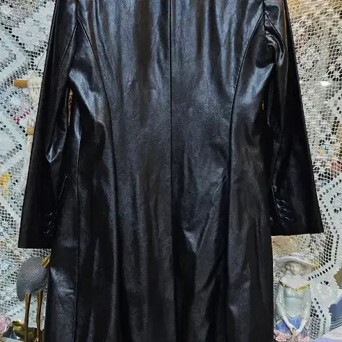 [BUNJANG] Black Leather Long Coat / 고급양가죽블랙 레더 롱 코트