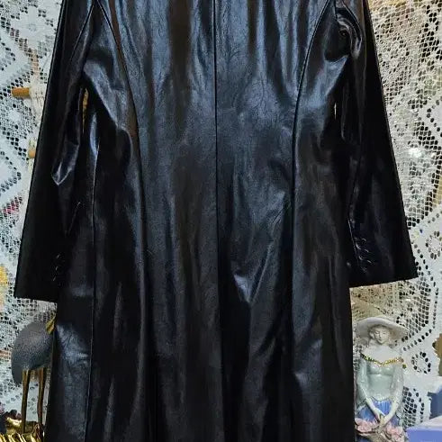 [BUNJANG] Black Leather Long Coat / 고급양가죽블랙 레더 롱 코트
