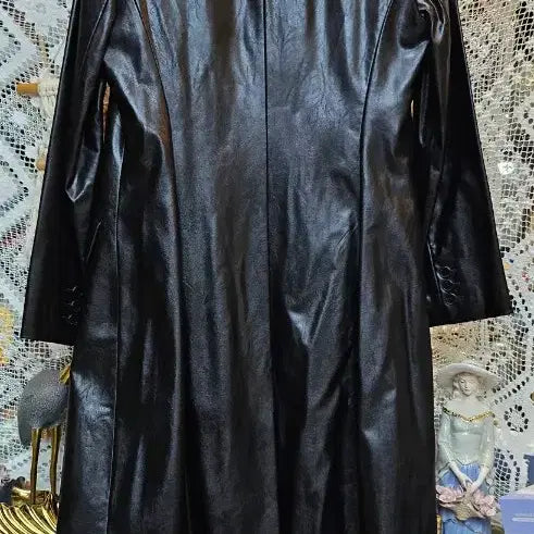 [BUNJANG] Black Leather Long Coat / 고급양가죽블랙 레더 롱 코트