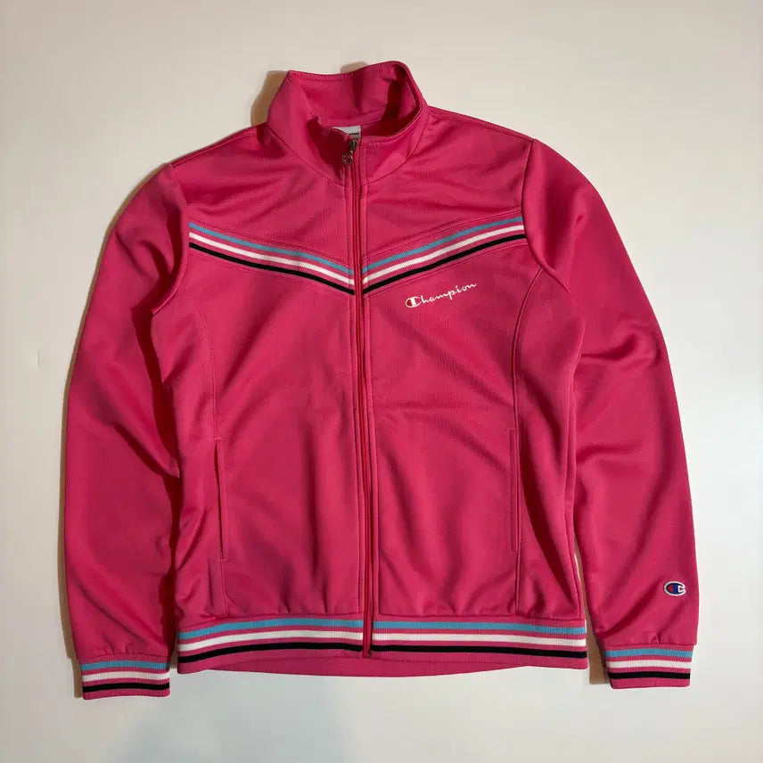 [BUNJANG] Champion Pink Track Jersey Zip-Up Jacket / 챔피온 핑크 트랙 져지 집업 자켓