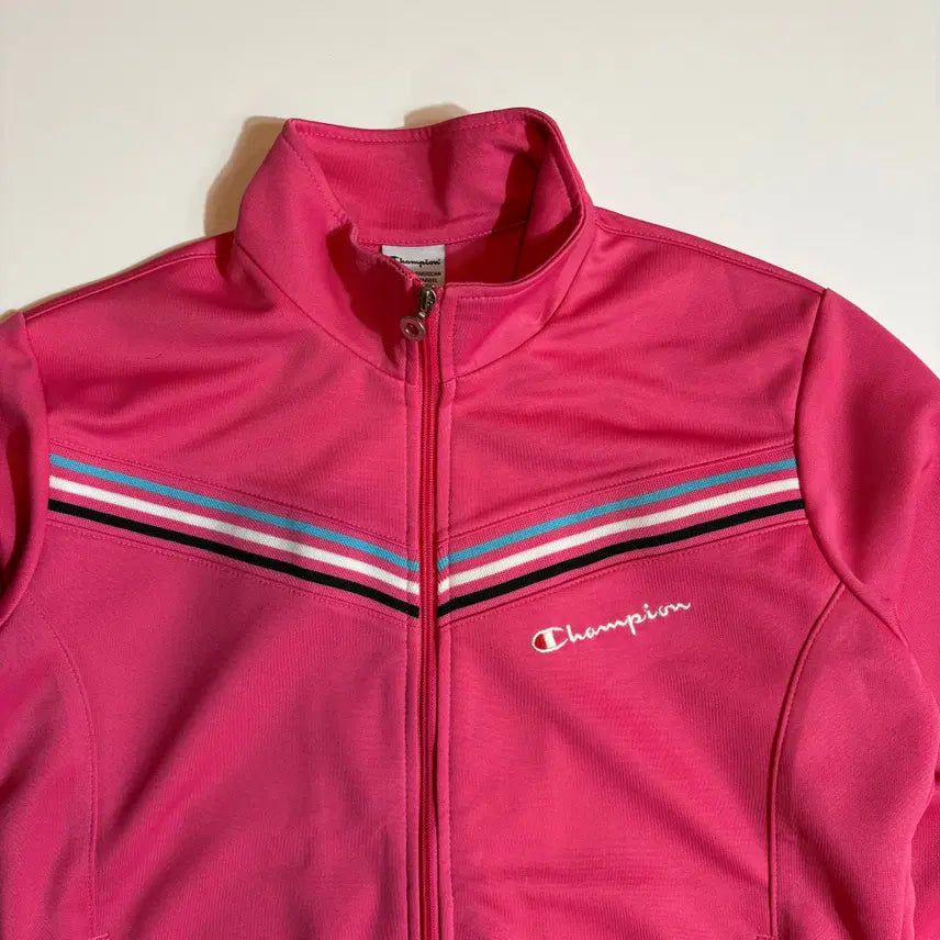 [BUNJANG] Champion Pink Track Jersey Zip-Up Jacket / 챔피온 핑크 트랙 져지 집업 자켓