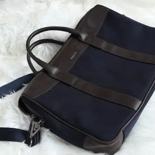 [BUNJANG] Hazzys Briefcase Navy Brown Document Bag / 헤지스 브리프케이스 ( 진네이비 진브라운 서류가방