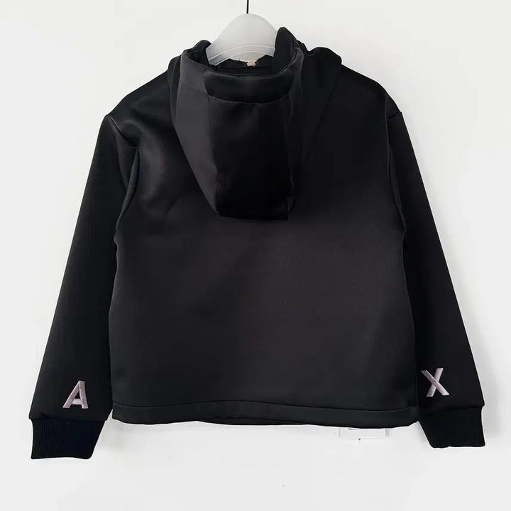 [BUNJANG] Armani Half Zip Hoodie / 알마니 하프 집업 로고 스트링 후디