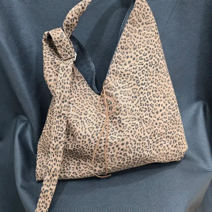 [BUNJANG] Leopard Pattern Hobo Shoulder Bag / 호보백 숄더백 레오파드 패턴 가방