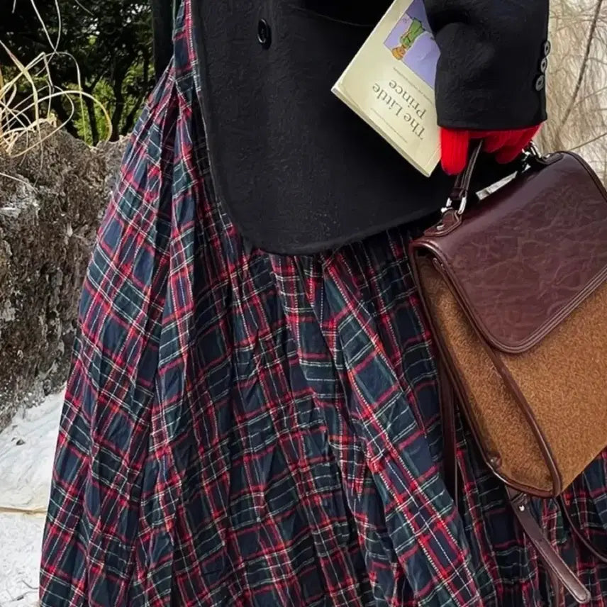 [BUNJANG] Checkered Long Skirt / 체크 롱 스커트