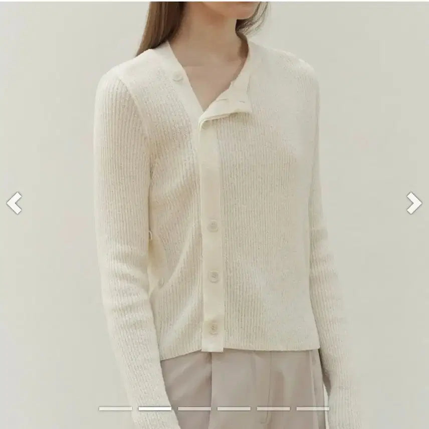 [BUNJANG] Anniz Ribbed Asymmetrical Cardigan Ivory One Size / 앤니즈 Ribbed 언발란스 가디건 아이보리 프리사이즈