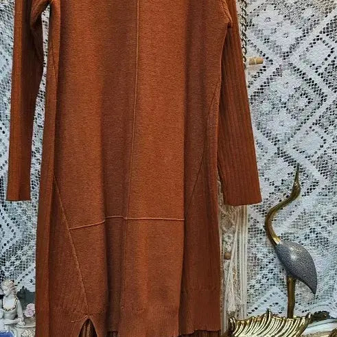 [BUNJANG] Knit Pleated Layered Long Dress / 니트 플리츠 레이어드 롱 원피스