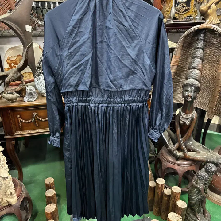 [BUNJANG] Anna Sui Romantica Satin Pleated Long Jacket / 안나수이(Anna Sui) 로맨티카 새틴 플리츠 원피스 겸 롱 자켓