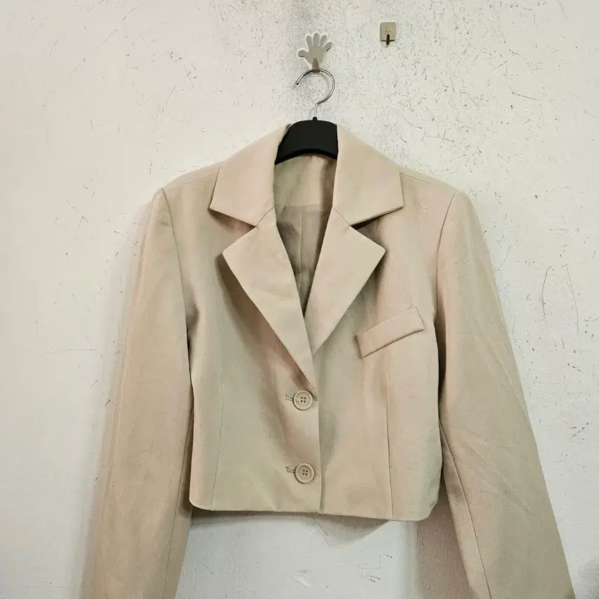 [BUNJANG] Beige Crop Jacket / 베이지 크롭 자켓 숏 자켓