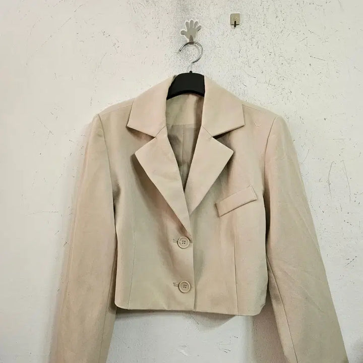 [BUNJANG] Beige Crop Jacket / 베이지 크롭 자켓 숏 자켓