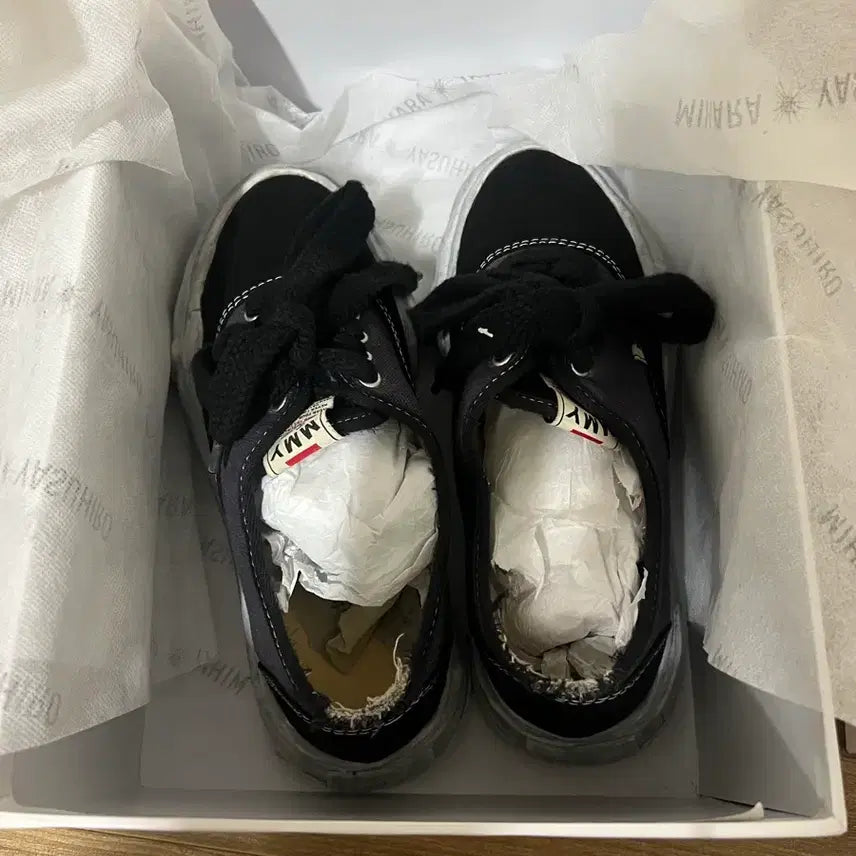 [BUNJANG] Mihara Yasuhiro Baker Overdyed Black Sneakers / 미하라 야스히로 베이커 솔 오버다이드 블랙 40