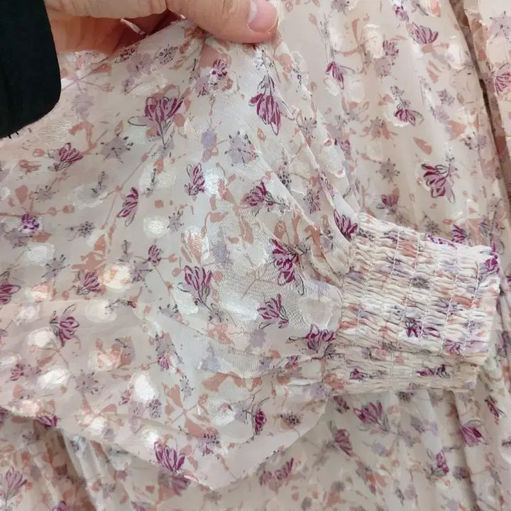 [BUNJANG] O'ZOK Balloon Sleeve Floral Pattern Ruffle Dress / 오조크 벌룬소매 플라워패턴 캉캉원피스 77