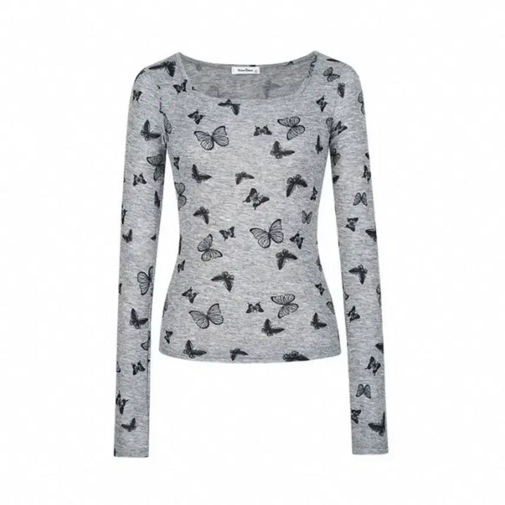 [BUNJANG] Ably Butterfly Long Sleeve T-shirt / 237. 에이블리 나비 플라이 긴팔티셔츠