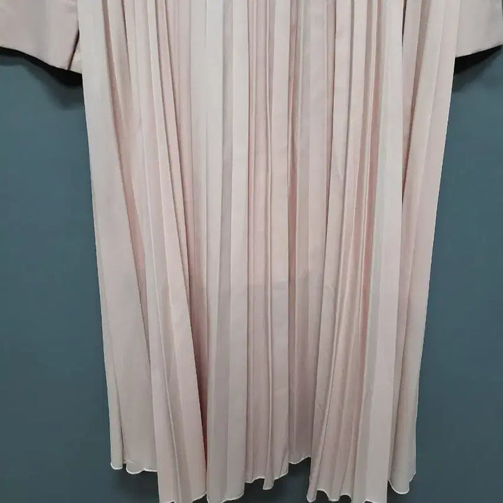[BUNJANG] Frill Neck Span Pleats Long Dress / 프릴 넥 스판 플리츠 롱 원피스