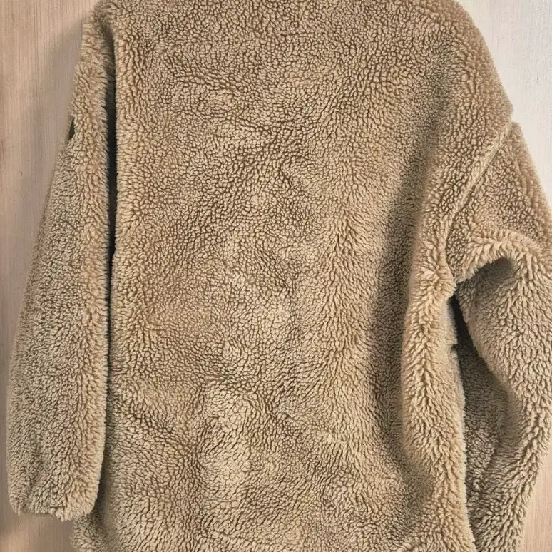 [BUNJANG] Kolon Beige Faux Shearling Jacket / 코오롱 뽀글이 자켓