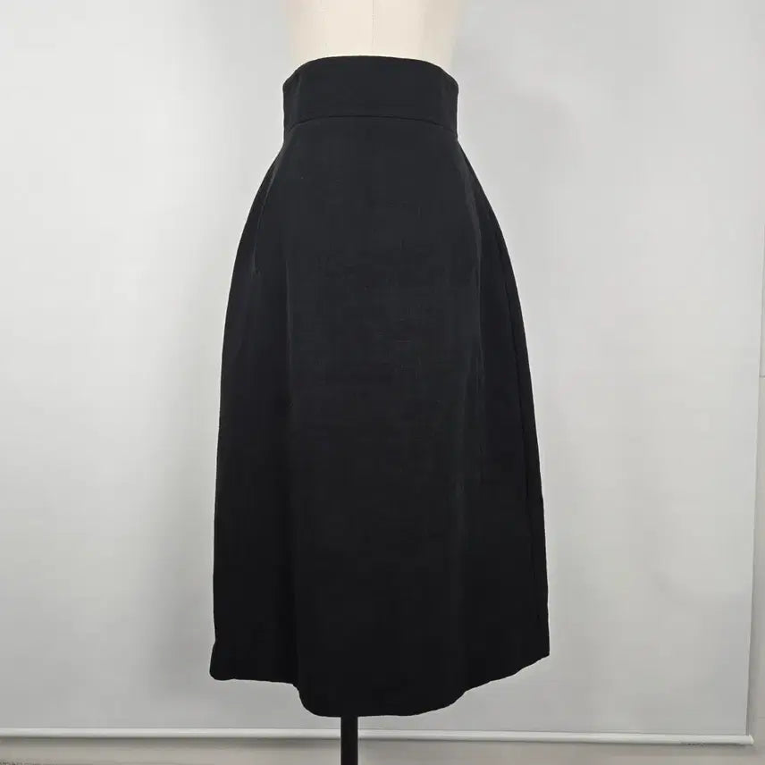 [BUNJANG] 11AM Black A-Line Linen Long Skirt / 0631. 11AM 블랙 A라인 린넨 롱 스커트S