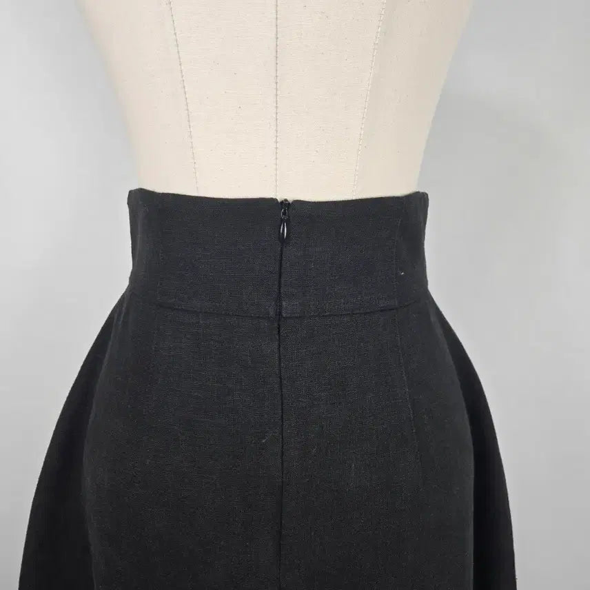 [BUNJANG] 11AM Black A-Line Linen Long Skirt / 0631. 11AM 블랙 A라인 린넨 롱 스커트S