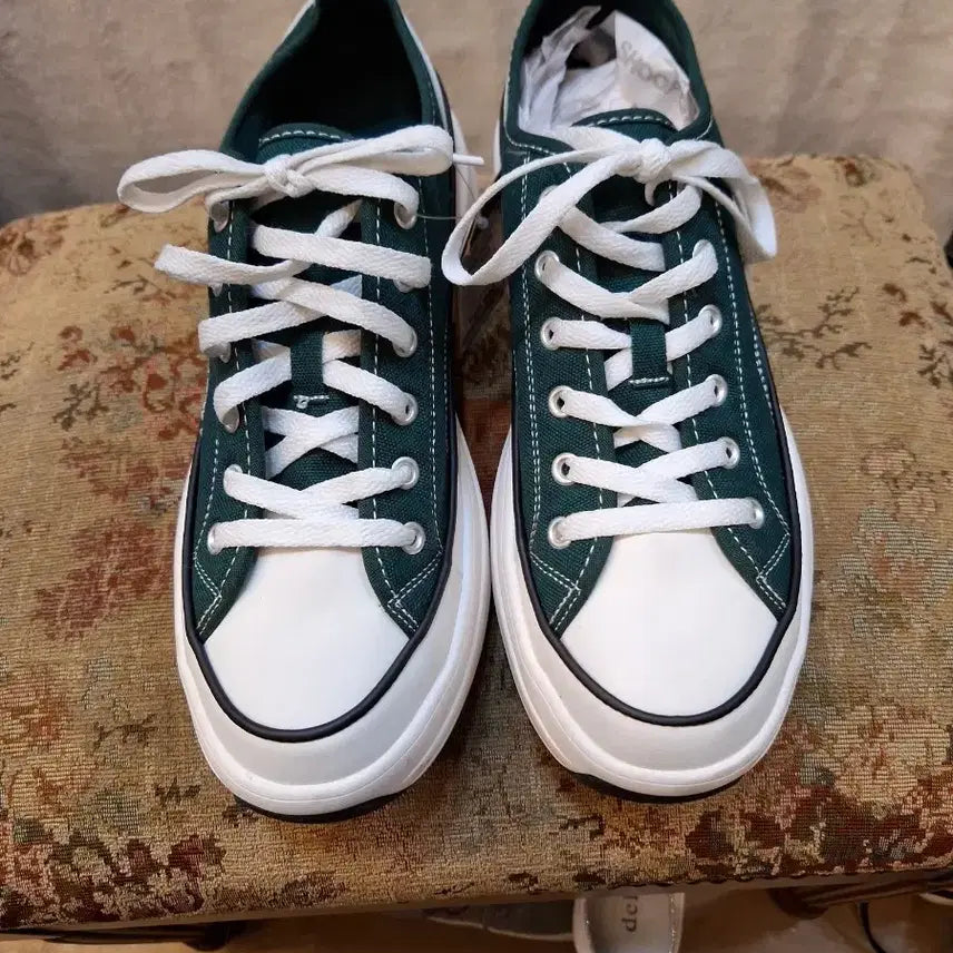 [BUNJANG] SHOOPEN Canvas Sneakers / SHOOPEN 캔버스 스니커즈 그린 / 화이트 운동화