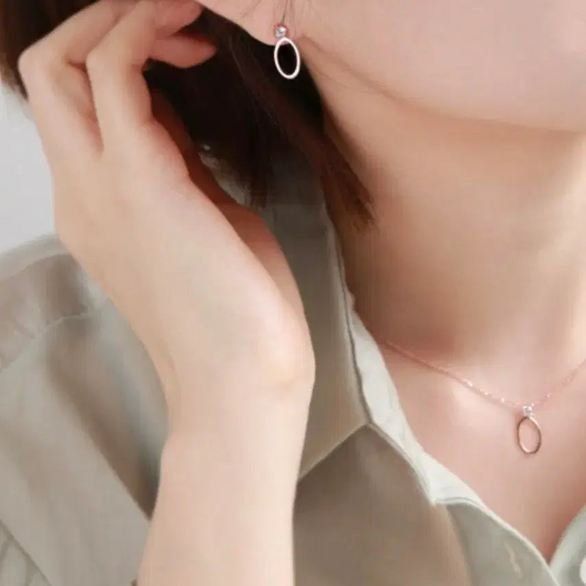 [BUNJANG] JUDY AND PAUL Crystal Jewelry Set / JUDY AND PAUL 글리 오발 크리스탈 로즈골드