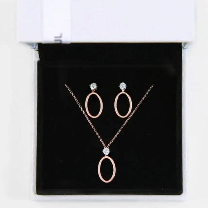 [BUNJANG] JUDY AND PAUL Crystal Jewelry Set / JUDY AND PAUL 글리 오발 크리스탈 로즈골드