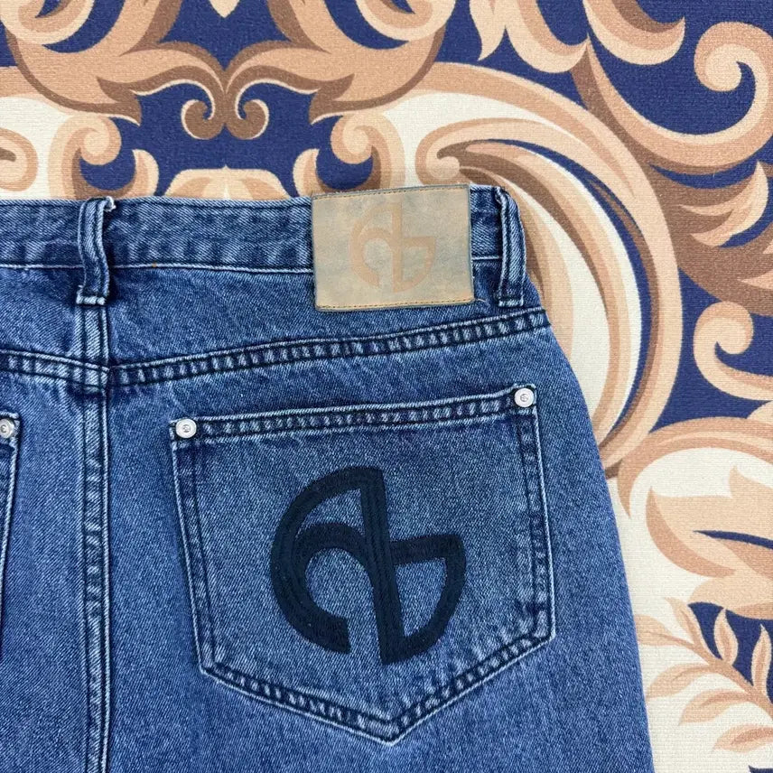 [BUNJANG] NOMANUAL Embroidered Denim Pants / (L)노메뉴얼 NOMANUAL 엠브로이드 데님팬츠