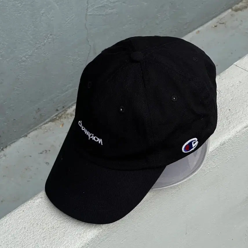 [BUNJANG] Champion Black Ball Cap Hat (Japanese Version) / [F] 챔피온 블랙 볼캡 모자 (일본판)