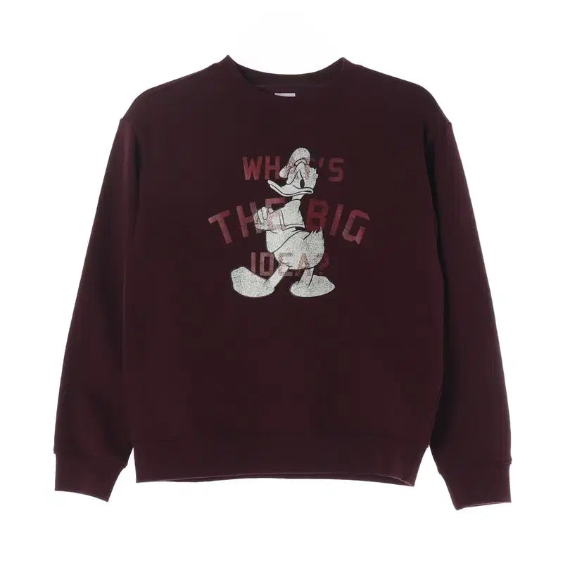 [BUNJANG] Disney Donald Duck Fleece Sweatshirt / 디즈니 빈티지 도날드 기모 맨투맨 90