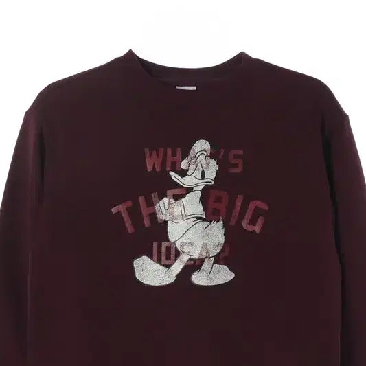 [BUNJANG] Disney Donald Duck Fleece Sweatshirt / 디즈니 빈티지 도날드 기모 맨투맨 90