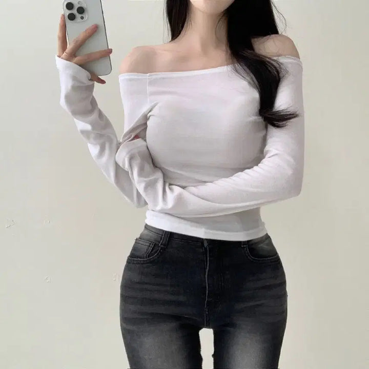 [BUNJANG] Off-Shoulder T-Shirt / 오프숄더 트셔츠
