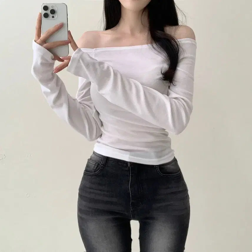 [BUNJANG] Off-Shoulder T-Shirt / 오프숄더 트셔츠